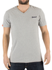 Superdry Grey Marl Orange Label Vintage V-Neck Logo T-Shirt