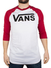 Vans White/Cardinal Red/Black Classic Logo Raglan T-Shirt