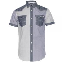 Armani Jeans Slim Fit Western Shirt Blue/White