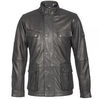 Barbour International Premium Leather Saddler Jacket Black