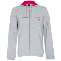 Boss Black Hugo Boss Tipped Zip Through Hooded Sweatshirt Grey/Red