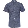 Edwin Slim Fit Palm Print Shirt Blue Denim