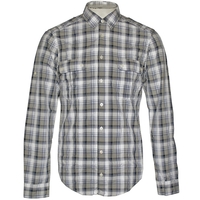 Hugo Boss Orange Long Sleeve Roll Up Check Shirt Grey