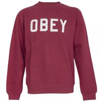 Obey Collegiate Reflective Crew Neck Sweatshirt Cardinal