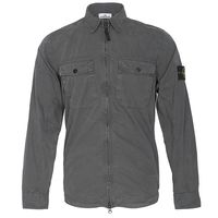 Stone Island Brushed Cotton Old Effect Shirt Jacket Petrol Grey
