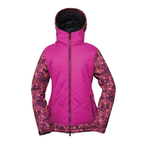 686 Authentic Rhythm Womens Snowboard Jacket Plum Floral Camo Sample Medium 2015