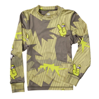 686 boys camotooth base layer thermal top snowboard ski army2013 14/16