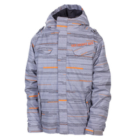 686 boys snowboard jacket smarty streak gunmetal & large new sample age 14/16