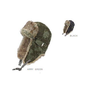 Ignite huey trapper earflap hat beanie faux fur quilted 2012 black