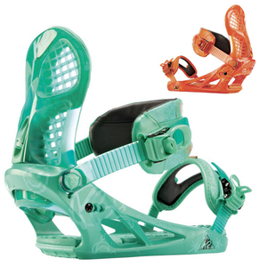 K2 Hurrithane Snowboard Bindings 2012 in Teal Orange
