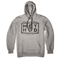 Method Snowboard Magazine Box Square Logo Hoodie Grey Medium