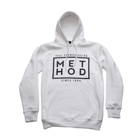 Method Snowboard Magazine Box Square Logo Hoodie White Small