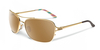 Oakley Womens Conquest Sunglasses- Satin Gold Iris , Tungsten Iridium