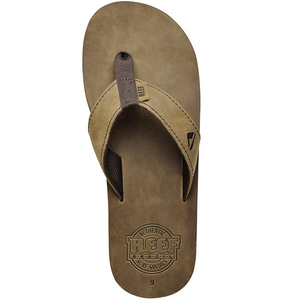 Reef Mens Leather Smoothy 30th Anniversary Flip Flop 2014 in Bronze Brown