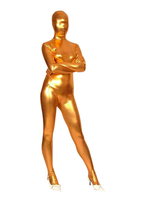 Morph Suit Golden Shiny Metallic Fabric Zentai Suit Unisex Full Body Suit