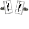 Moving Naughty Girl Cufflinks - Poledancer
