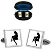 Moving Naughty Girl Cufflinks - Stocking Lady