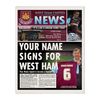 Personalised West Ham United Newspaper