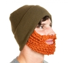 The Beard Beanie - Dark OliveBurnt Pumpkin