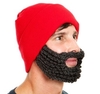 The Beard Beanie - Dark RedDark Grey