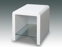 Annaghmore Flat Packed Atlantis Clarus White Gloss Lamp Table