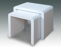 Annaghmore Flat Packed Atlantis Clarus White Gloss Nest Of Tables