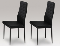 Birlea Camden Set Of 2 Black Faux Leather Dining Chairs