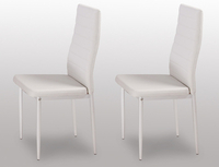 Birlea Camden Set Of 2 White Faux Leather Dining Chairs