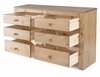 Core Flat Packed Hacienda Pine 3+3 Wide Chest Of Drawers