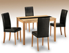 Lpd Ashleigh 114cm Ash Dining Table And 4 Chairs Set