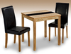 Lpd Ashleigh 75cm Ash Square Dining Table And 2 Chairs Set