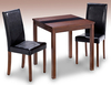 Lpd Ashleigh 75cm Walnut Square Dining Table And 2 Chairs Set