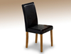 Lpd Ashleigh Set Of 2 Black Faux Leather And Ash Dining Chairs