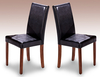Lpd Ashleigh Set Of 2 Black Faux Leather And Walnut Dining Chairs