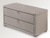 Lpd Assembled Darcy Mink Fabric 2 Drawer Blanket Box