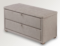 Lpd Assembled Darcy Mink Fabric 2 Drawer Blanket Box