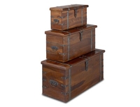 Lpd Assembled Darjeeling Sheesham Set Of 3 Storage Trunks