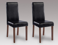 Lpd Brompton Set Of 2 Black Faux Leather Dining Chairs