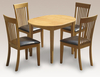 Lpd Devon 105cm Oak Extending Round Dining Table And 4 Chairs Set