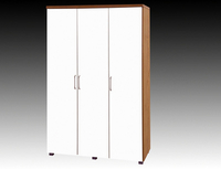 Lpd Flat Packed Aston White And Beech 3 Door Triple Wardrobe