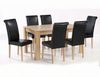 Lpd Moda 150cm Modern Oak Dining Table And 6 Chairs Set