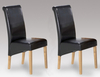 Lpd Nordic Set Of 2 Brown Faux Leather Dining Chairs