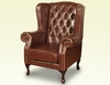 Premier Kendale Antique Brown Leather High Back Armchair