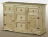Seconique Flat Packed Corona Pine 2 Door 5 Drawer Sideboard