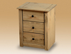 Seconique Flat Packed Panama Pine 3 Drawer Bedside Cabinet