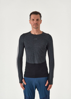 icebreaker 200 ZoneKnit L/S Crew - Jet Heather/Black/Metro - S