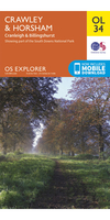Ordnance Survey Crawley & Horsham - OS Explorer OL34 Map