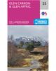 Ordnance Survey Glen Carron & Glen Affric - Landranger 25 Map