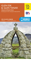 Ordnance Survey Glen Esk & Glen Tanar - OS Explorer OL54 Map