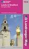 Ordnance Survey Leeds,  Bradford,  Harrogate & Ilkley - Landranger 104 Map